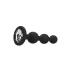 Anaaltapp helmeste ja teemantkristalliga põhjaga – 10 cm (3.9″) – Must — Foto 3