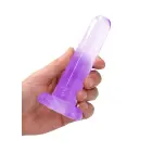 Nereālistisks dildo ar piesūcekni – 13.5 cm (5.3″) – Violets Foto 3