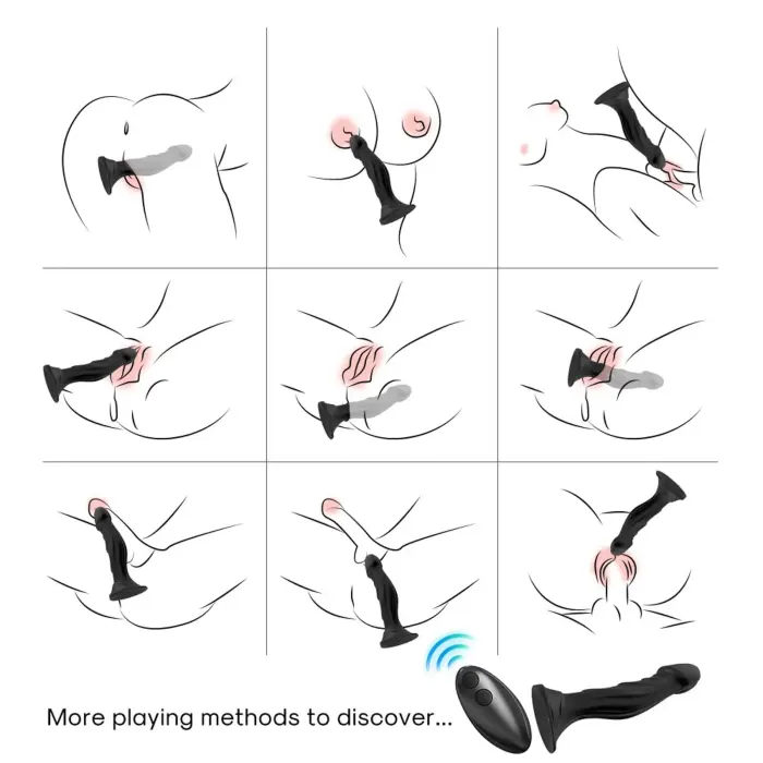 Optimus Black dildo – 18.5 cm – Melns Foto 5