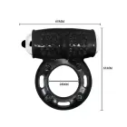BAILE - Vibrating Cock Ring with 10 Vibration Functions - Black — Photo 4