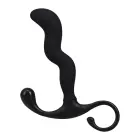 OptiMALE Zig Zag – silikoonist eesnäärmemassaator rõngaga – must – 11,4 cm — Foto 5