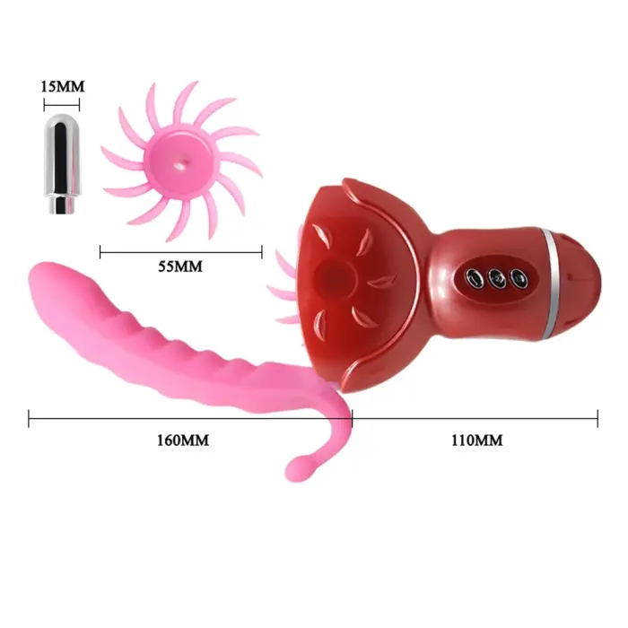 BAILE Rolling Fun II elastīgs vibrators – 18 cm (7″) – rozā Foto 6