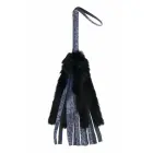 Sportsheets Cougar Faux Fur Flogger – флоггер из искусственного меха – тёмно-синий – 33 см — Фото 2