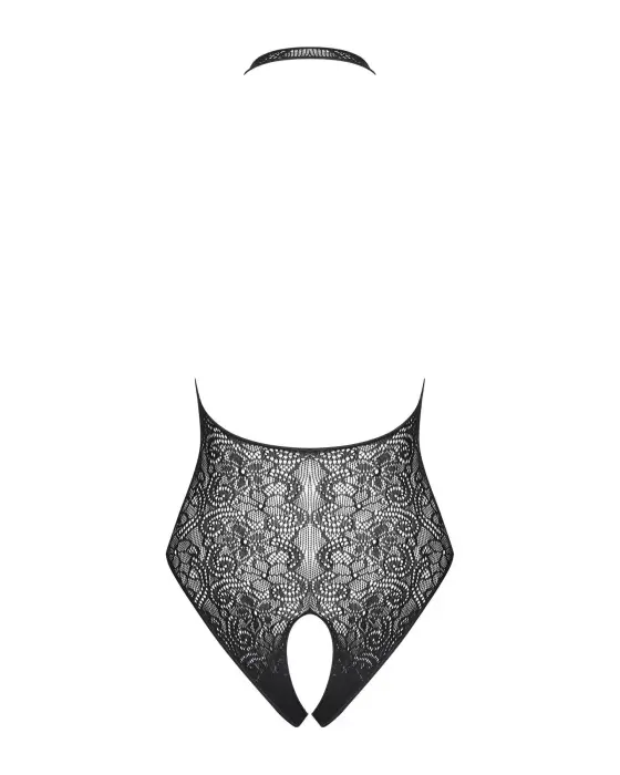 B113 Lace Bodysuit with Open Crotch – Black – S/M/L