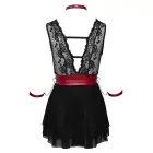 Cottelli BONDAGE Babydoll Lingerie Dress with Bondage Elements – Black/Red – M Photo