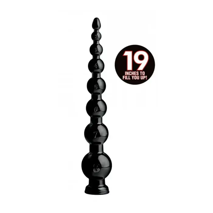 Graduated Coiled Anal Beads – 8 smooth bulbs – flexible – 19–48 cm