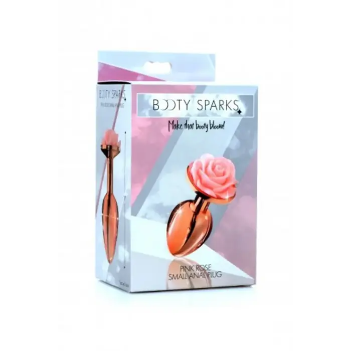 Rose Gold анальная пробка с розовым цветком – 7.6 cm (3″)