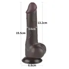 LoveToy Sliding Skin Dual Layer Dong – реалистичный двухслойный фаллоимитатор – TPE – чёрный – 19 см — Фото 2