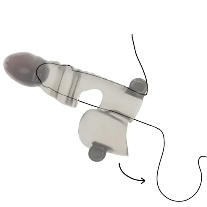 OHMAMA Vibrating Intimate Sheath 3-Motor painduv vibraator – 14 cm (5.5″) – läbipaistev