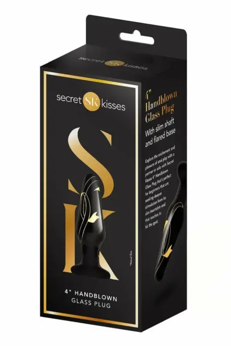 Secret Kisses Glass Plug – käsitsi puhutud borosilikaat-klaasist anaalpistik – 10 cm