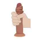 Vive REA225 – realistlik silikoonist dildo libiseva nahaga – tan – 18,5 cm — Foto 6