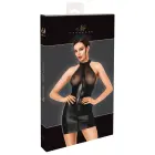 Noir Handmade – мини-платье из powerwetlook с халтером и прозрачными мерцающими чашками – чёрное – S — Фото 1