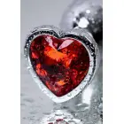 Sudraba anālais spraudnis ar rozā sirds formas dārgakmeni – S – Pink Foto 10