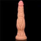Reālistisks dubultā slāņa dildo ar piesūcekni – 24 cm (9.5″) – Rozā — Foto 7