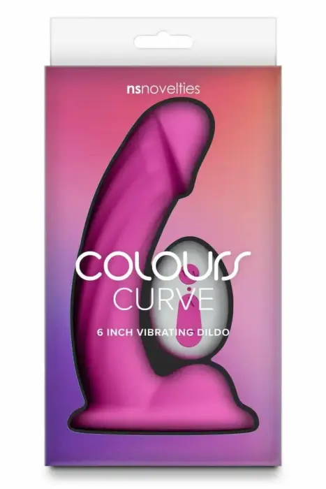 COLOURS CURVE – изогнутый вибратор – 10 режимов, пульт ДУ, силикон – розовый – 15 см