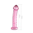 Stikla Romance dildo – 19 cm (7.5″) – Rozā Foto 3