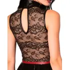 Cottelli Party – мини-платье из wetlook и кружева – чёрное/красное – L — Фото 6