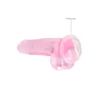 Reālistisks dildo ar sēkliniekiem un piesūcekni – 21 cm (8.3″) – Rozā — Foto 4