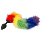Fluffy Tail Rainbow dildo – 42 cm – Multicolored Photo