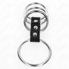 KINK Adjustable Stainless Steel Ring Set with Leather Connector, 4 Sizes — Photo 3