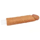 Add 1" Pleasure X Tender Penis Sleeve – TPE penis extender sleeve – Color: Brown — Photo 3