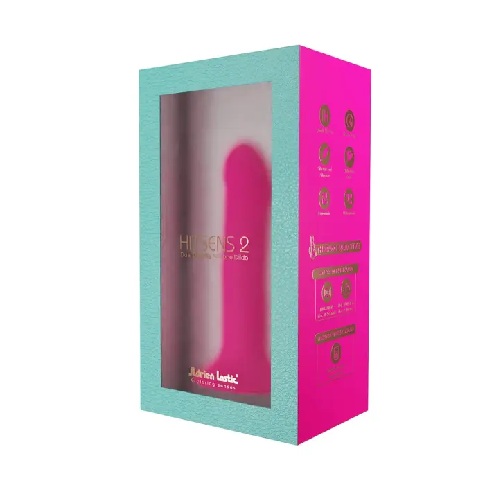 Hitsens 2 kahekordse liikuva nahaga dildo – 17 cm (6.5″) – Roosa Photo