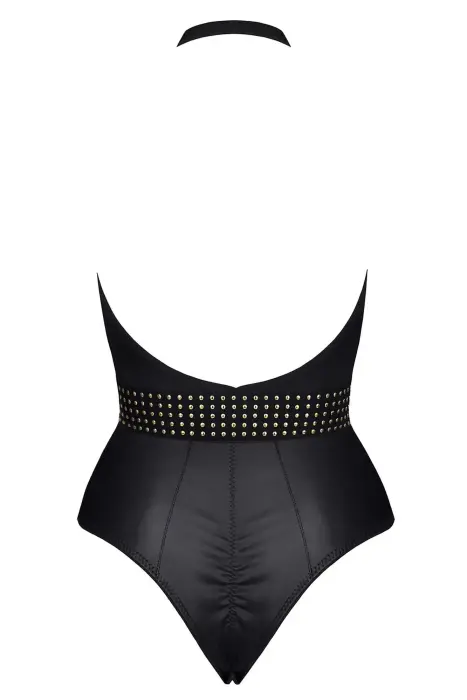 Samantha bodijs ar wet look akcentiem – melns – S Foto 6