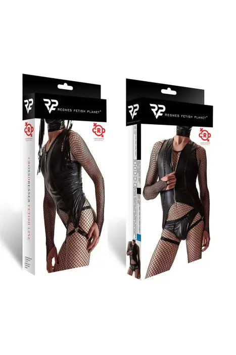 Regnes CRDSET002 Wet Look Bodysuit and Jockstrap Set – Black – M Photo