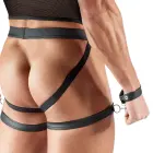 Svenjoyment Bondage men's net set – shirt with thigh harnesses, jock, 2 cuffs – black – XL — Photo 8