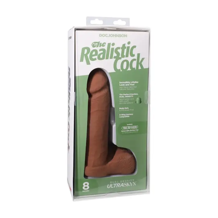 ULTRASKYN reālistisks dildo ar sēkliniekiem un piesūcekni – 21 cm (8″) – karameļkrāsa
