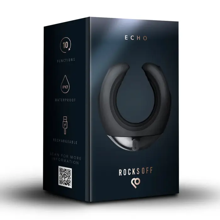 Echo – вибрирующий C-образный мастурбатор – черный