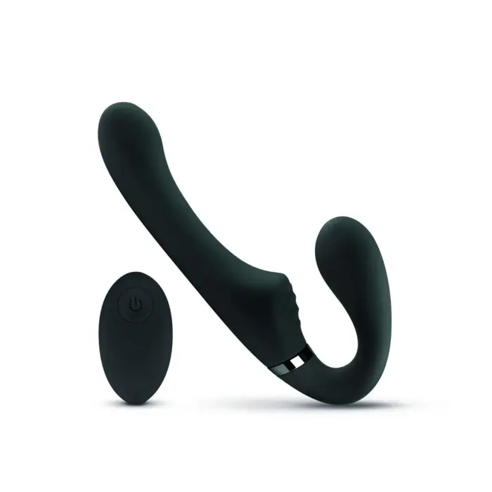 No-Parts Avery безременный вибрирующий страпон-дилдо – 22 cm (8.7″) – черный