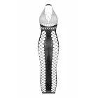Christine Midnight Fishnet – pikk halterneck lõigetega kleit – must – üks suurus — Foto 5
