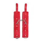 OUCH! Plush Faux Leather Handcuffs – Red — Photo 2