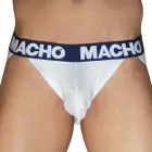 Macho MX29DK – jockstrap with double rear straps – white/marine – M — Photo 3