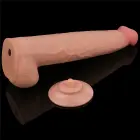 LoveToy – дилдо king size со скользящей кожей из двух слоёв – телесный – 34,3 см — Фото 8