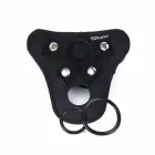 Get Real Pleasure Harness – adjustable strap-on harness with 3 silicone rings – black — Photo 3