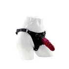Kiotos COX – nahast strap-on komplekt: dildo Monstar Beast 74 – punane/must — Foto 1