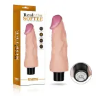 Real Softee vibruojantis dildo – 18 cm (7″) – kūno spalva — Nuotrauka 8