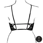 Open Cup Triangle Bra with Lace and Adjustable Sliders – Black – One Size — Photo 5