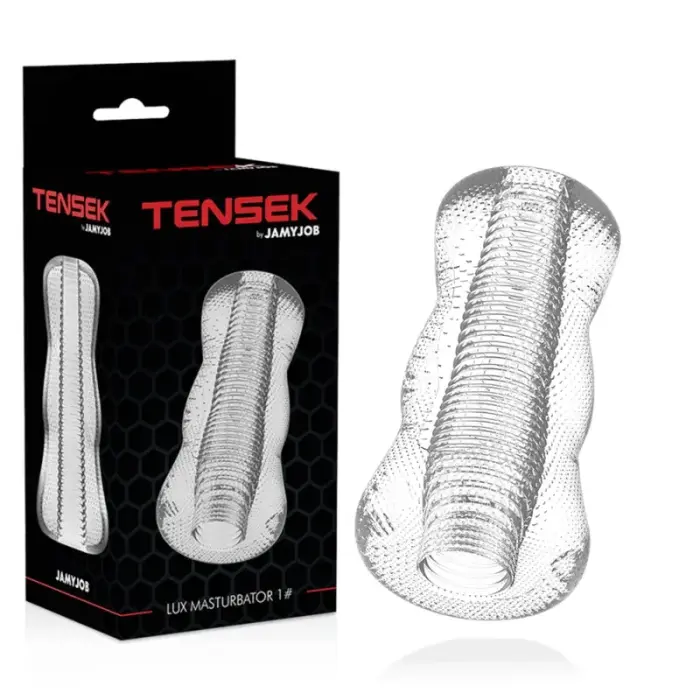 Jamyjob Tensek 1 – transparent TPE masturbator – contoured inner texture