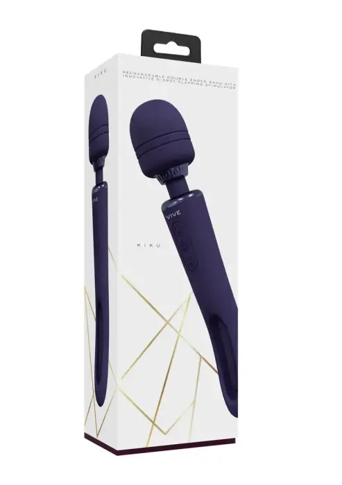 Kiku двусторонний wand вибратор со стимулятором точки G с функцией взмахов – 18 cm (7″) – фиолетовый