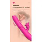 Angelia vibrators ar kustību, rotējošu vārpstu un mēles stimulatoru – 18 cm (7″) – rozā Foto 12