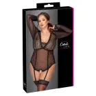 Кружевное боди Cottelli CURVES – чёрное – 4XL — Фото 1