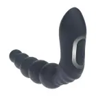 Vibrējošs, sildošs, lokāms silikona prostatas masieris ar bumbiņām – 20 cm – Melns — Foto 6