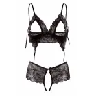 Christine Mistiquelady – peek-a-boo lace bra set – adjustable bow-ties – black – S/M — Photo 7