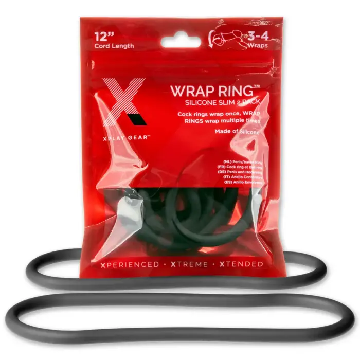 Silicone Slim Wrap Ring - Cockring / Ball Strap - 30 cm (12″) – Black