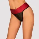 OBS Tanga stringi ar satīna jostu un bantīti – sarkani – L/XL — Foto 1