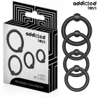 Addicted Toys Silicone Adjustable Pressure Rings Set – 4 Sizes, Black — Photo 1