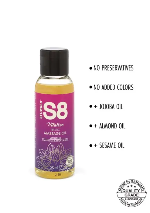 S8 masāžas eļļa – Omani Lime & Spicy Ginger – 50 ml Foto 2